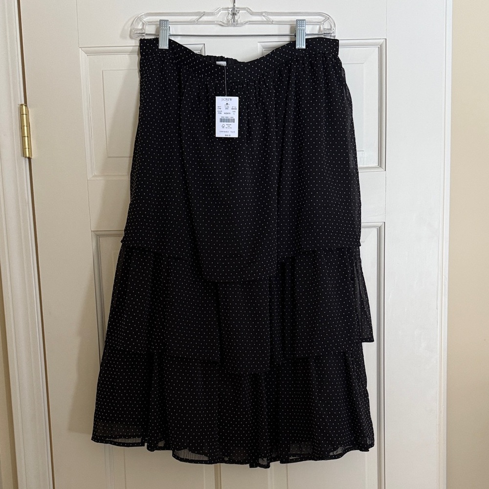 JCrew Black Tiered Skirt NWT